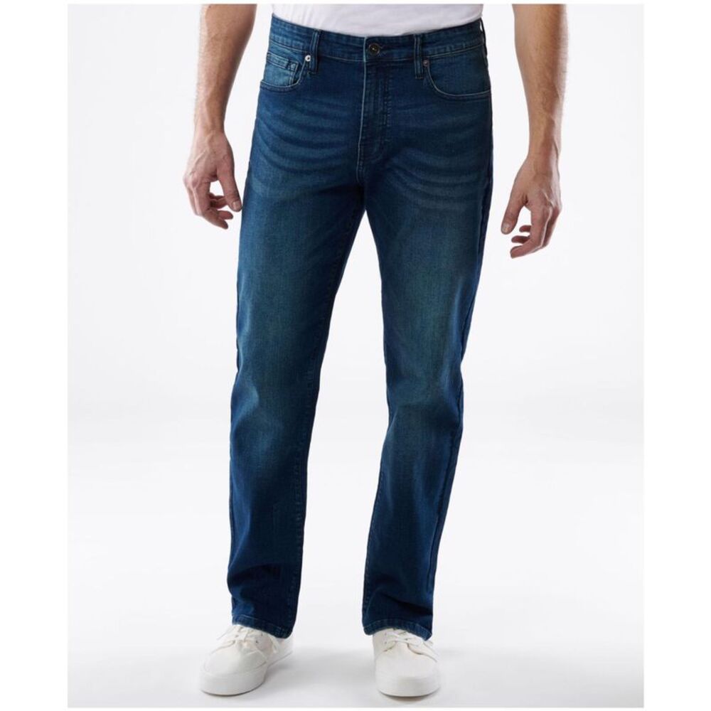 LAZER Mens Stretch Regular Straight Leg Jeans, Blue, 30X32W x 32L, DM